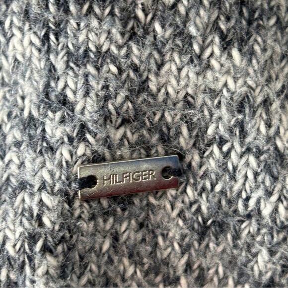 Tommy Hilfiger Cowl Neck Grey Marble Metallic Stripe Split Side Sweater Size XS - Picture 8 of 14